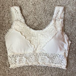 Lace bralette from Altar’d state. Size s/m. Cream